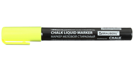 Маркер меловой Brauberg Chalk, желтый