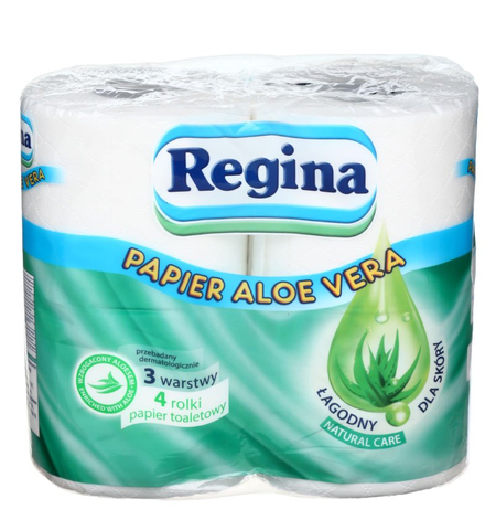 Бумага туалетная Regina, 4 рулона, ширина 95 мм, Aloe Vera, белая