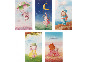 Блокнот на склейке BG А7, 65×110 мм, 48 л., клетка, Little Bunny, ассорти