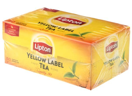 Чай Lipton Yellow Label Tea , 100 г, 50 пакетиков, черный чай