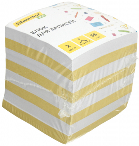 Блок бумаги для заметок «Куб» Silwerhof Eco, 90*90*90 мм, непроклеенный, 2 цвета