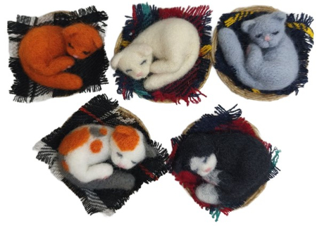 Сувенир из шерсти «Котик в корзинке» (Ковтун И.В.), 6,5*6,5*2,5 см, ассорти