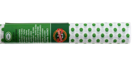 Бумага крепированная Koh-i-Noor, салатовая с зелеными кружками
