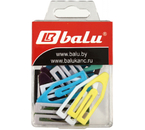 Скрепки цветные пластиковые Balu, 40 мм, 25 шт., треугольные