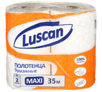 Полотенца бумажные Luscan Maxi, 2 рулона, ширина 215 мм, белые