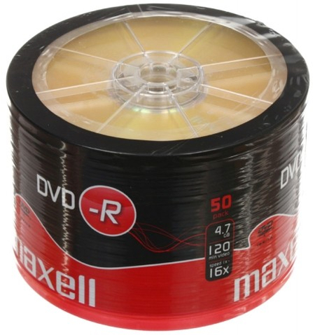 Компакт-диск DVD-R Maxell, 16х, 50 шт., в тубе