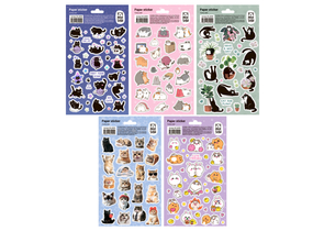 Набор наклеек бумажных Meshu, 10 шт., 12×21 см, Funny Cats