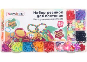 Набор резинок для плетения украшений Bambox, 1 500 шт., 24 цвета