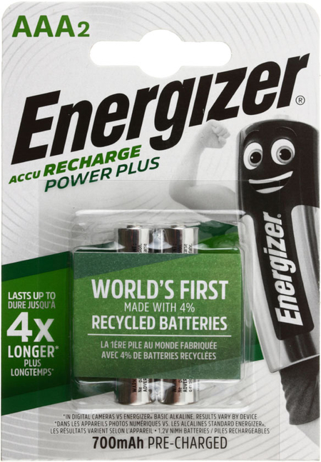 Аккумулятор Energizer Recharge, AAA, 1.2V, 700 mAh NH (2 шт. в упаковке)