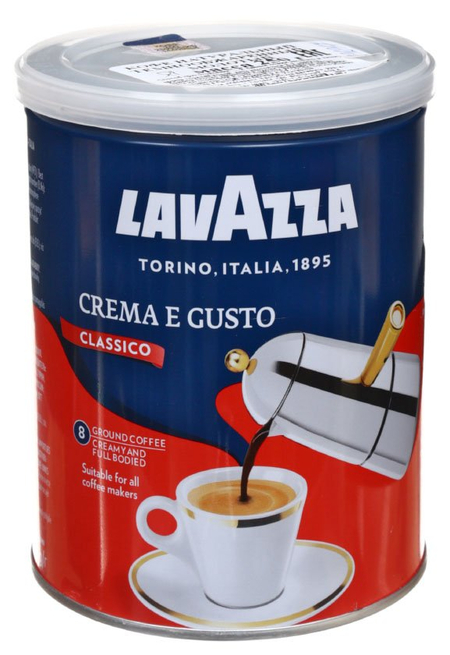 Кофе натуральный молотый Lavazza Crema e Gusto, 250 г, сильнообжаренный 