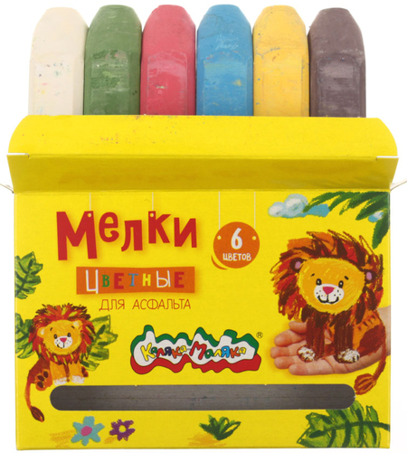 Мелки школьные «Каляка-Маляка», 6 шт., 6 цветов Мелки школьные «Каляка-Маляка», 6 шт., 6 цветов