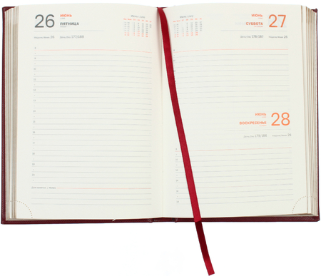 Ежедневник датированный на 2026 год BG Dallas (А5), 150*210 мм, 176 л., темно-красный