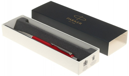 Ручка подарочная шариковая Parker Vector Standard, корпус серебристо-красный 