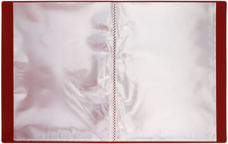 Папка пластиковая на 30 файлов Brauberg Office, толщина пластика 0,5 мм, красная
