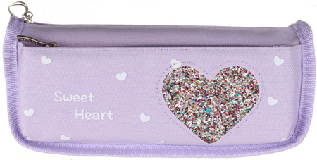 Пенал-косметичка «Юнландия», 21*6*9 см, Heart, фиолетовый Пенал-косметичка «Юнландия», 21*6*9 см, Heart, фиолетовый