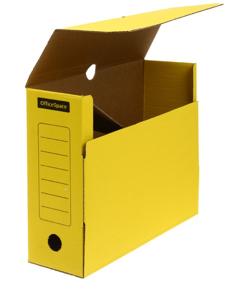 Короб архивный из гофрокартона OfficeSpace, корешок 100 мм, 324*262*100 мм, желтый Короб архивный из гофрокартона OfficeSpace, корешок 100 мм, 324*262*100 мм, желтый