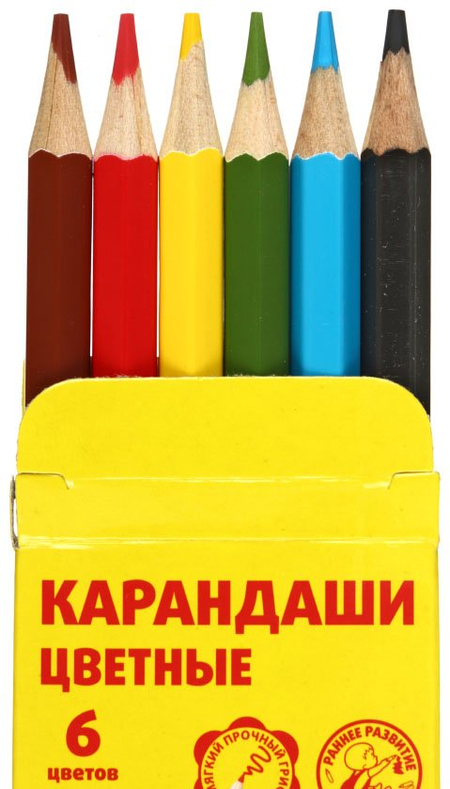 Карандаши цветные «Каляка-Маляка», 6 цветов, длина 175 мм