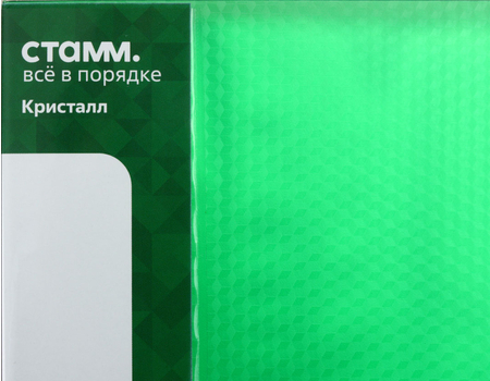Папка пластиковая на 60 файлов «Стамм. Кристалл», толщина пластика 0,7 мм, зеленая
