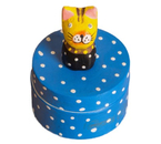 Шкатулка деревянная Sima-Land, 5×5×8 см, «Котик», синяя