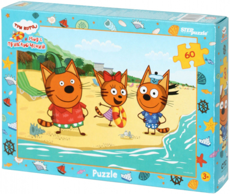 Пазлы Step Puzzle , 33*23 см, 60 элементов, «Три кота. New 1» Пазлы Step Puzzle , 33*23 см, 60 элементов, «Три кота. New 1»