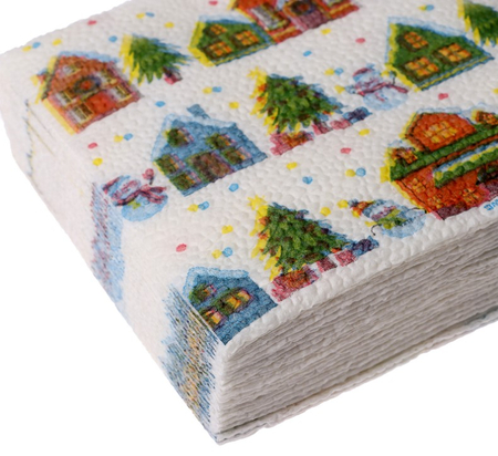 Салфетки сервировочные Sima-Land, 24*24 см, 20 шт., «С Новым Годом. Домики»