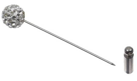 Брошь-булавка «Шамбала. Классика», длина 5,5 см, цвет белый с серебристым