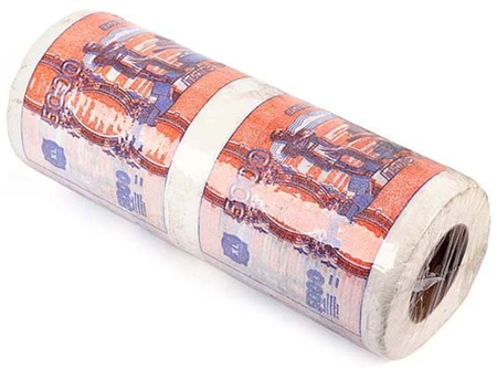 Полотенца бумажные сувенирные «Эврика» (в рулоне), 1 рулон, «5000 рублей»