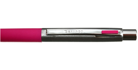 Ручка подарочная шариковая Berlingo Silver Arrow, корпус фуксия с серебристым, синяя