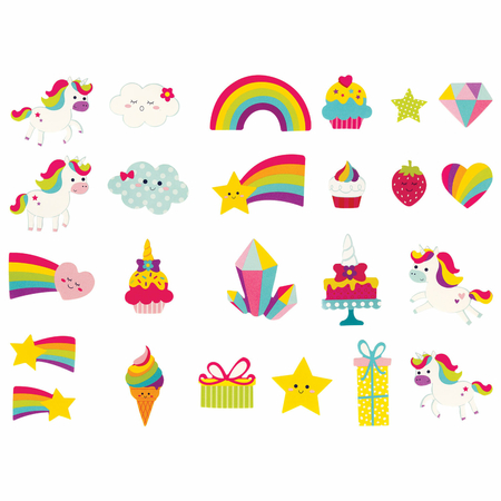 Наклейки мягкие «Юнландия», «Единорог и радуга», 24 шт.