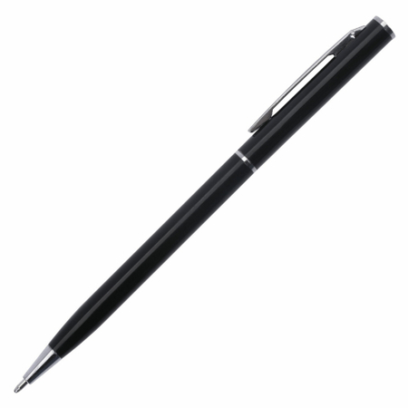 Ручка подарочная шариковая Brauberg Delicate, корпуc черный с серебристыми деталями, стержень синий