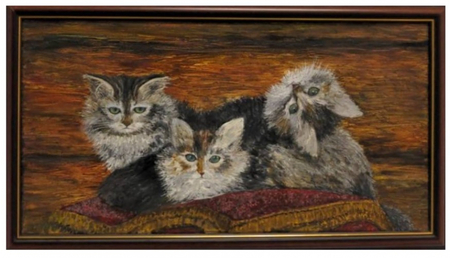 Картина «Три котенка» (Джонс А.С.), 30*60 см, холст, масло