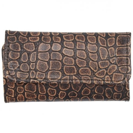 Футляр для ключей «Кинг» 6037, 115*65 мм, 4 крючка, рифленый коричневый (фактура - ассорти)