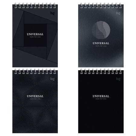 Блокнот на гребне BG А6 (40 л.), 100*145 мм, 40 л., клетка, «Монохром», ассорти