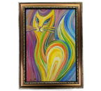 Картина «Желтая кошка» (Губаревич И.В.), 30×20 см, холст, масло Картина «Желтая кошка» (Губаревич И.В.), 30×20 см, холст, масло