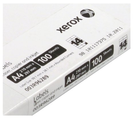 Бумага самоклеящаяся для изготовления этикеток Xerox, А4, 14 шт., 99,1*38,1 мм, 100 л.