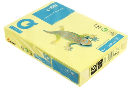 Бумага офисная цветная IQ Color, А4 (210*297 мм), 80 г/м2, 500 л., лимонно-желтая Бумага офисная цветная IQ Color, А4 (210*297 мм), 80 г/м2, 500 л., лимонно-желтая
