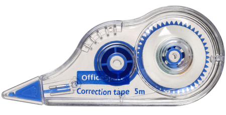 Корректирующий роллер OfficeSpace, размер ленты 5 мм*5 м, корпус прозрачный