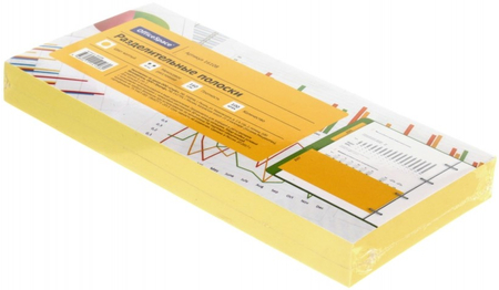 Разделители для папок-регистраторов картонные OfficeSpace, 105*230 мм, 100 шт., желтые