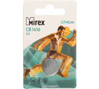 Батарейка литиевая дисковая Mirex Lithium, CR1616, 3V