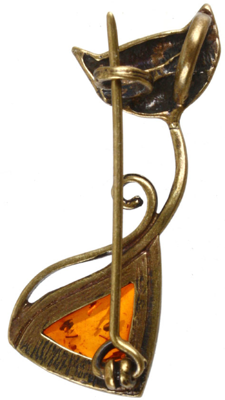 Брошь «Янтарь», «Кот треугольный» Брошь «Янтарь», «Кот треугольный»