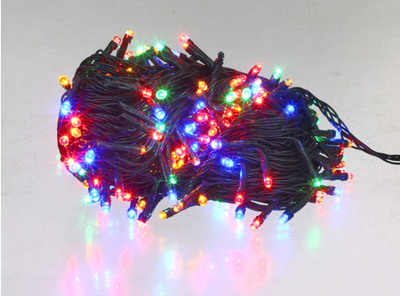 Гирлянда электрическая, 20 м, 200 лампочек, разноцветные лампочки, темный провод