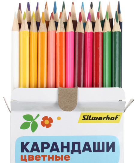 Карандаши цветные «Веселые друзья», 24 цвета, длина 175 мм Карандаши цветные «Веселые друзья», 24 цвета, длина 175 мм