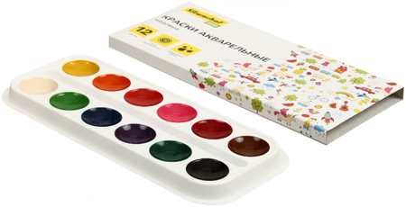 Акварель медовая Silwerhof Eco, 12 цветов, в картонной коробке, без кисти