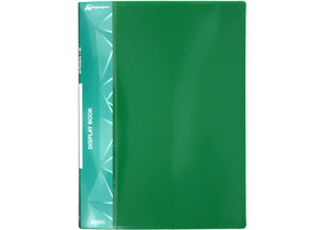 Папка пластиковая на 20 файлов «Бюрократ», толщина пластика 0,6 мм, зеленая