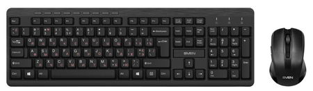 Клавиатура и мышь Sven KB-C3400W, беспроводные, черные Клавиатура и мышь Sven KB-C3400W, беспроводные, черные