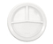 Тарелка одноразовая пластиковая «Мистерия», трехсекционная, диаметр 20,5 см, белая