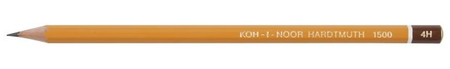 Карандаш чернографитный Koh-I-Noor 1500, твердость грифеля 4T, корпус желтый, с декоративным наконечником