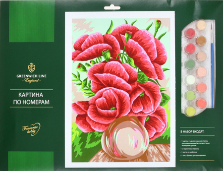 Картина по номерам Greenwich Line (картон), 29,5*39,5 см, «Маки» Картина по номерам Greenwich Line (картон), 29,5*39,5 см, «Маки»