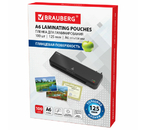 Пленка для ламинирования Brauberg, А6 (111×154 мм), 125 мкм, глянец, 100 шт.