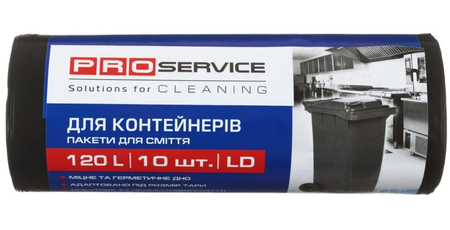 Пакеты для мусора PROservice, 120 л, 10 шт., черные